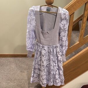 ARULA Lavender Floral Long Sleeve Dress